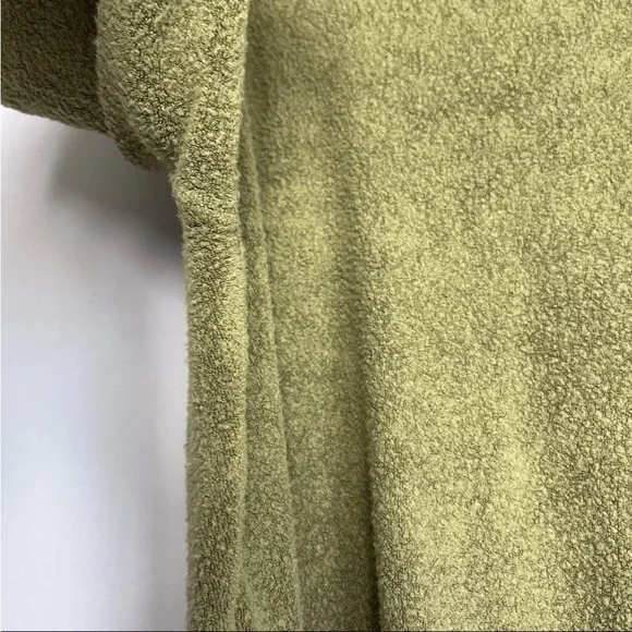 Free People Green Emma’s Henley Top Sz L Tie Waist Raw Hem LS Fairy Boho EUC - Picture 12 of 14